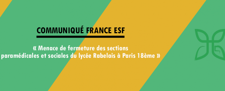 Communiqué France ESF – Lycée Rabelais